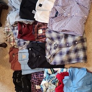 Mens Lot S-3X Various Button Down Polo Resale!